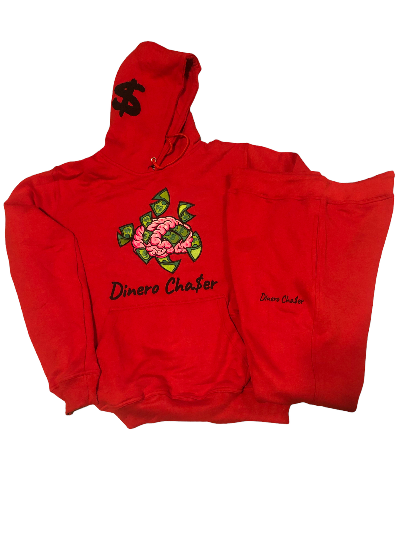 Red Money On My Mind Hoodie Set