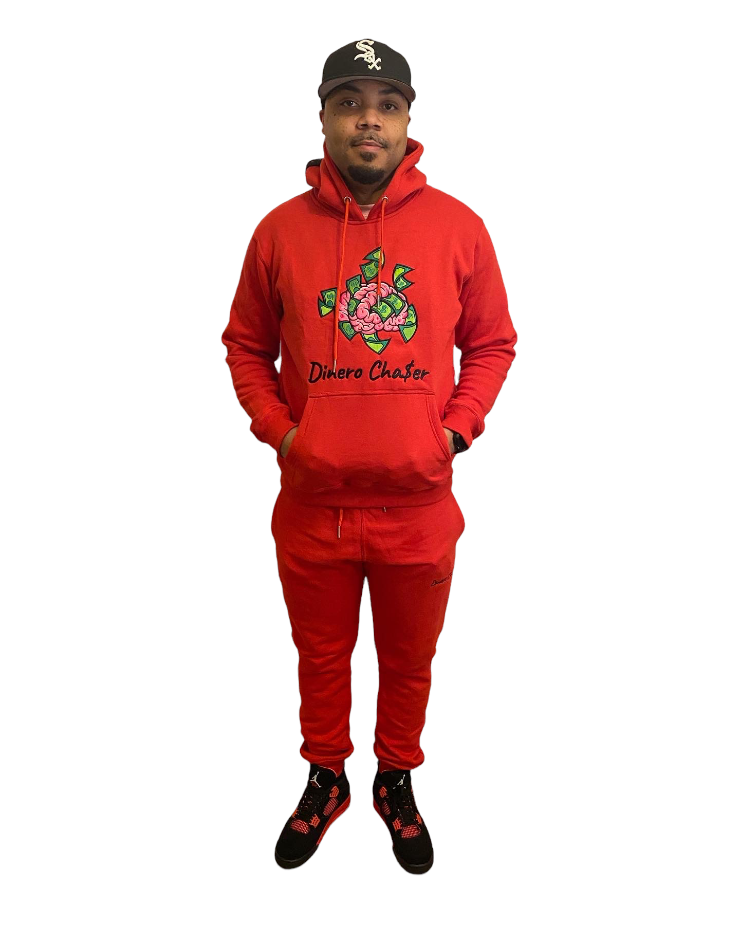 Red Money On My Mind Hoodie Set