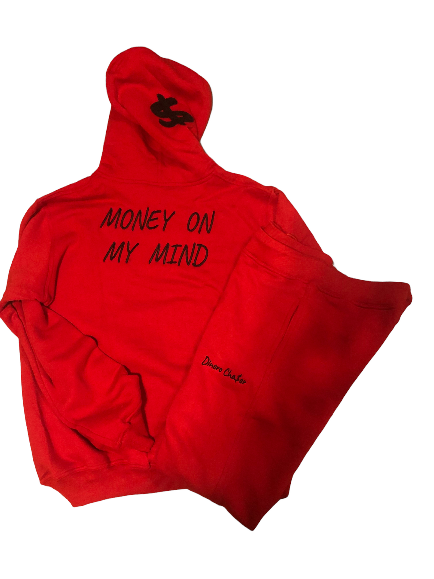 Red Money On My Mind Hoodie Set