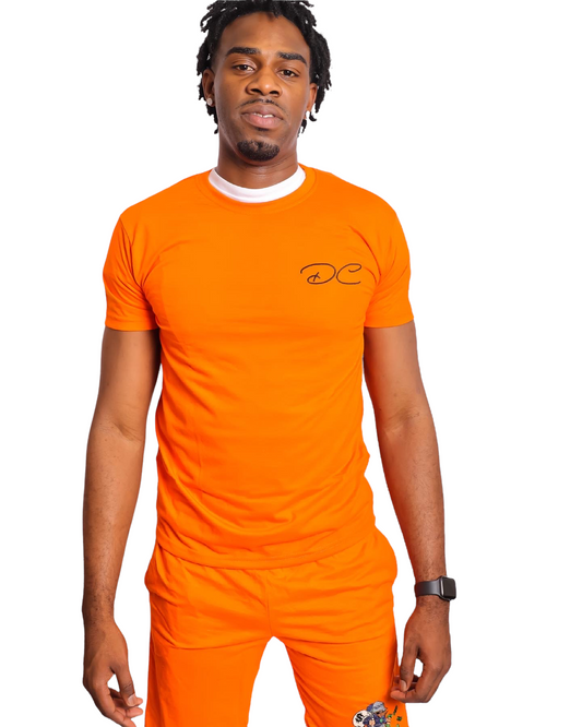 Orange DC Shorts Set