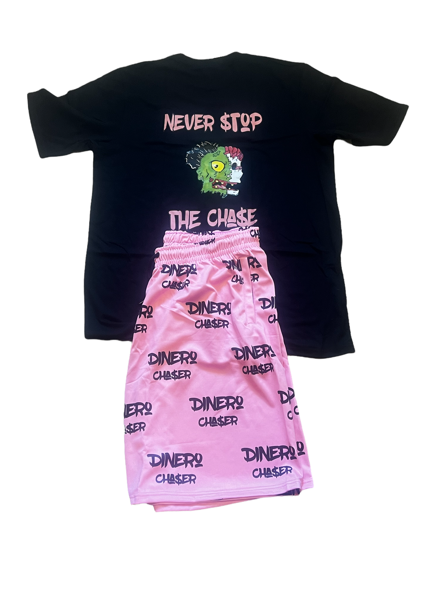 Pink Zombie Dinero Short Set